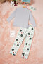 Meow Cat Print Girl's Pajama Set 16333 - 6