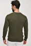 Men's Khaki V-Neck Knitwear Sweater 20w151 - 5