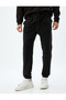 Fleece Sweatpants with Laced Waist and Pocket Detail and Elastic Legs - 3