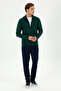Men's Dark Green Knitted Cardigan 50289028-Vr079 - 4