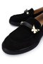 Women's Genuine Leather Black Suede Loafer Shoes - 3