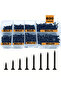 800pcs M2 Self Tapping Screw Black Flat Countersunk Head Wood Screw Carbon Steel For Home Improve...