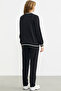 Black Knitwear Combined Zippered Tracksuit Set - 6