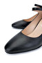 Women's Genuine Leather Black Leather Heeled Shoes - 3