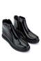 Women's Genuine Leather Black Patent Leather Casual Boots - 2