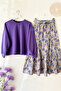 Sare Skirt Blouse Set - Lilac