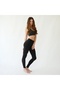 High Waist Printed Stretchy and Waist Basen Recovery Sports Fitness Pilates Yoga Black Leggings - 2