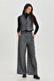 Black and White Striped Suit Pants Gray