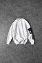 Men's White Dare of Sltr Sleeve Patch Oversize Sweatshirt - 2