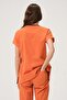 Lycra Bat Sleeve Nurse Uniform Single Top Salmon - 3