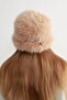 Women's Fur Bucket Kalpak Hat Rkş-15 Camel - 3