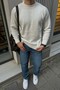 Men's Crew Neck Thick Italian Sleeve Knitwear Sweater - 3