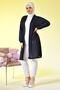Women's Large Size Honeycomb Cardigan with Metal Buckle - 5