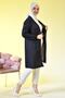 Women's Large Size Honeycomb Cardigan with Metal Buckle - 6