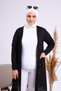 Women's Large Size Honeycomb Cardigan with Metal Buckle - 4