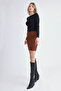 Suede Skirt with Elastic Waist - 3