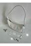 White Baguette Bag Women's Bag with Strap - 4