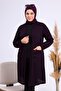 Women's Large Size Honeycomb Cardigan with Metal Buckle - 4