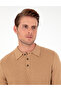 Dark Camel Slim Fit Button Polo Neck Knitwear Sweater 50300521-Vr214 - 2