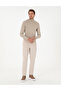 Beige Carrot Fit Velvet Canvas Trousers 50295927-Vr011