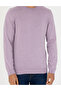 Dark Lilac Slim Fit Quarter Collar Basic Knitwear Sweater 50276158-Vr215 - 6