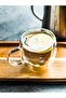 6 Pieces 80ml Espresso Glasses - Double Wall and Handle - 3