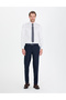 White 100% Cotton Shiny Satin Slim Fit Long Sleeve Basic Shirt 50268201-Vr013 - 4