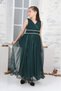 Children's Simple Model Emerald Green Long Evening Dress - 7