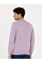 Dark Lilac Slim Fit Quarter Collar Basic Knitwear Sweater 50276158-Vr215 - 5