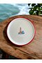4 Pieces 24 cm Serving Plate, Appetizer Plate, Dowry Enamel Pizza Tray, Enamel, Retro, Marine Plate - 2