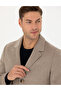 Beige Wool Blended Slim Fit Stitched Coat 50270887-Vr011 - 5