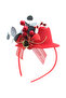 Christmas Themed Cute Red Color Party Hat with Natural Eucalyptus and Cane Candy - 2