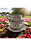 Beren Meadow Daisy Set of 2 Cups with Plates - 4