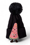 Girl's Pompom Folded Toy Fruit Embroidered Beret
