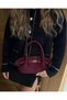 Belt Detail Mini Nubuck Bag Burgundy - 4