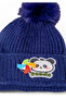 Children's Pompom Folded Panda Embroidered Beret - 2
