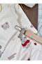 Teddy Bear Printed 100% Cotton Soft Texture Double Breasted Collar Front Buttoned Unisex Seasonal Pajamas Set - 2