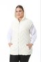 Large Size Lycra Soft Pocketed Hooded Women's Zippered Winter Trendy Plush Fleece Cardigan Vest - 4