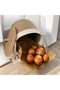 Wicker Cotton Potato Onion Basket with Lid Decorative Organizer Basket - 3
