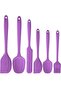 6-Piece Purple Silicone Spatula and Brush Service Set - Fireproof and Non-Stick Brush - 3