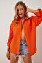 Vibrant Orange Oversize Basic Shirt - Ldd0003