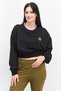 Women Sportswear Fit Brand Logo Sweatshirt, Black