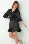 Belted Ruffled Satin Dressing Gown - 7