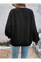 Set of 5 Heart Printed Crew Neck Unisex Black Oversize Sweatshirts - 2