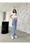 Women's Light Blue High Waist Wide Leg Cargo Pants - 7