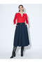 Polo Neck Knitwear Sweater Color Contrast Double Fabric Use Long Sleeve - 3