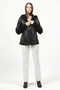 Deri̇club Larissa Women's K Hooded Genuine Leather Coat Black - 4