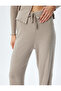 Wide Leg Tie Waist Knitted Pajama Bottoms - 8