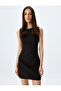 A-Line Neckline Pearl Detail Round Neck Sleeveless Mini Dress - 2