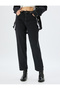 Cotton Pocketed Straight Leg Regular Waist Stoned Denim Trousers - Straight Fit Jean - 3